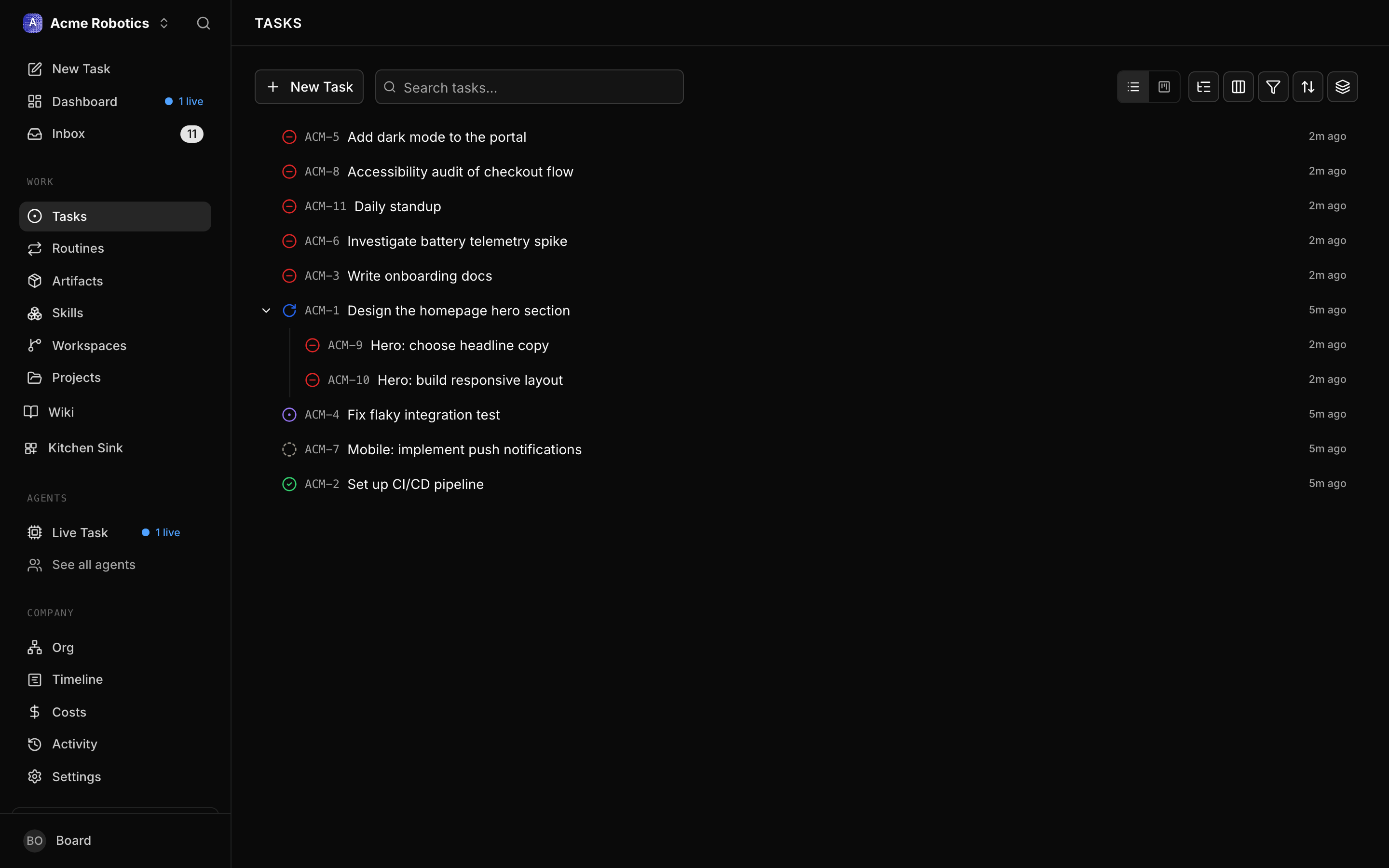 Issue list