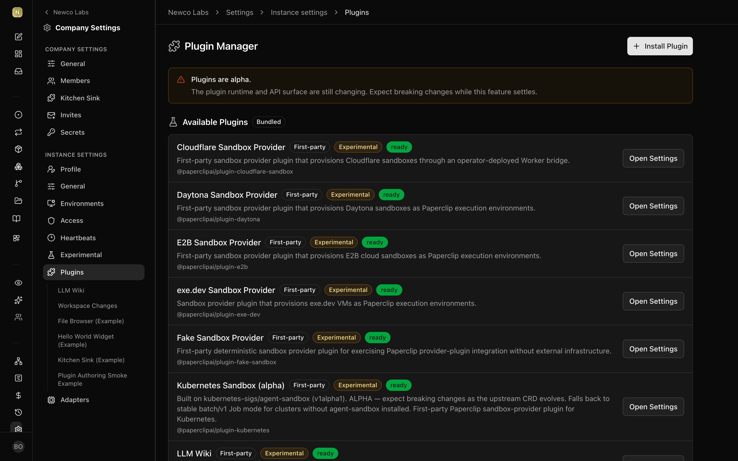 Plugin jobs log