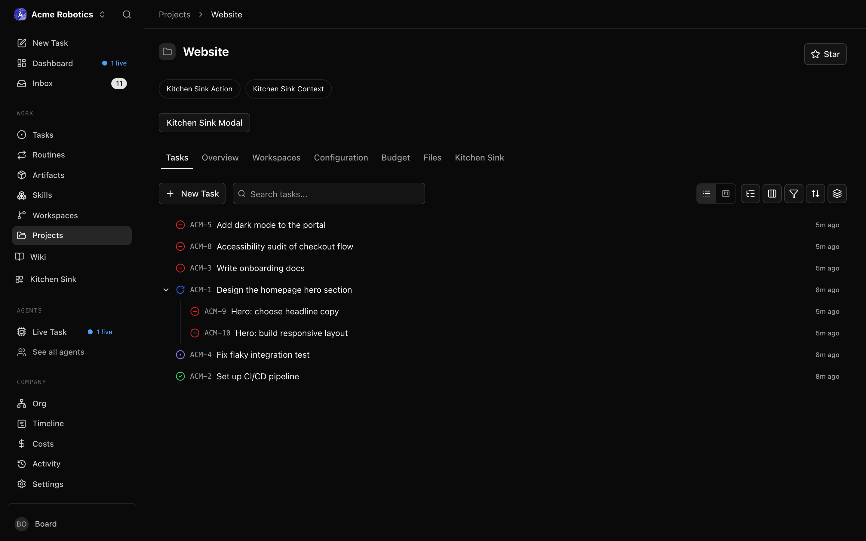 Issues tab