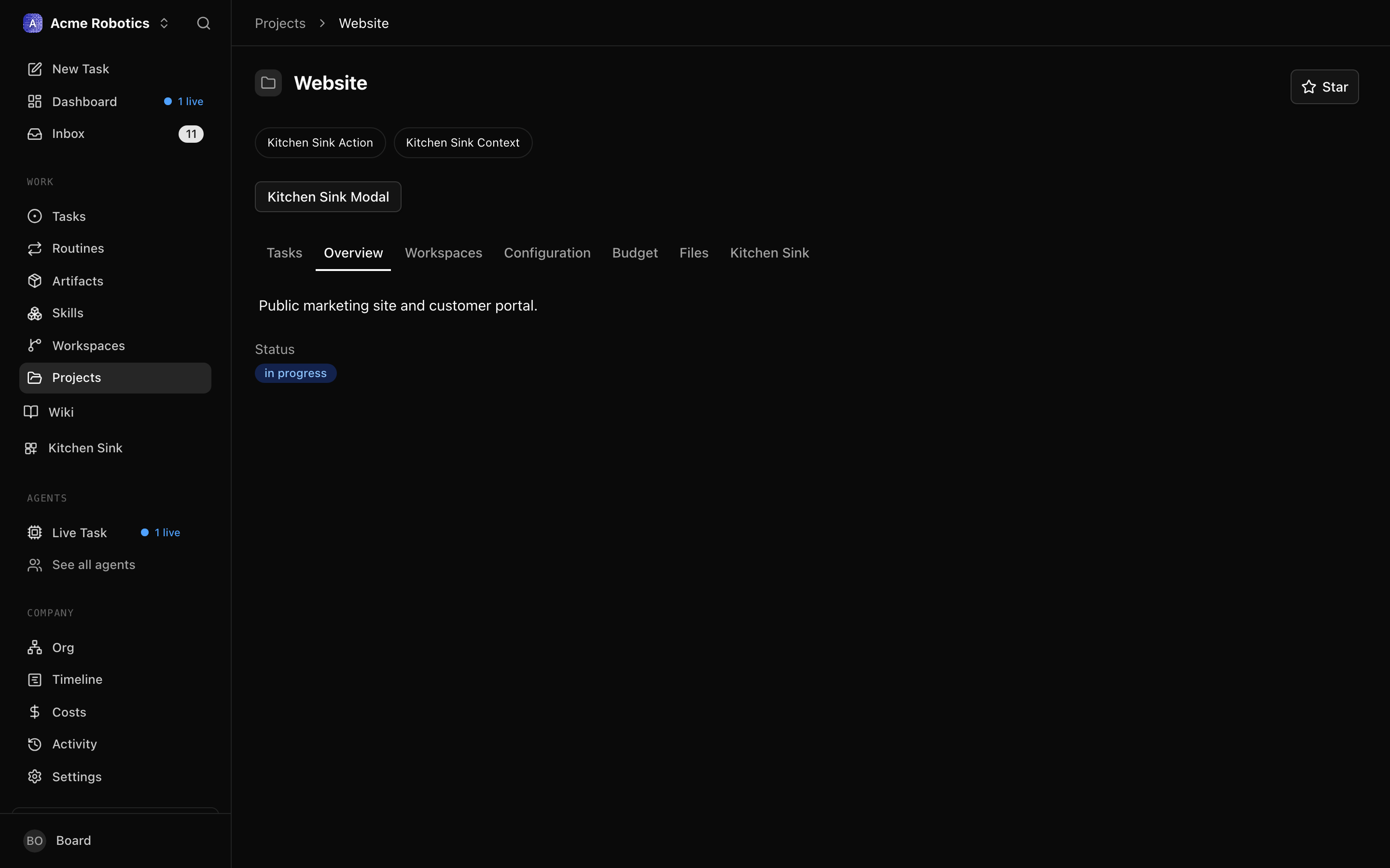 Overview tab