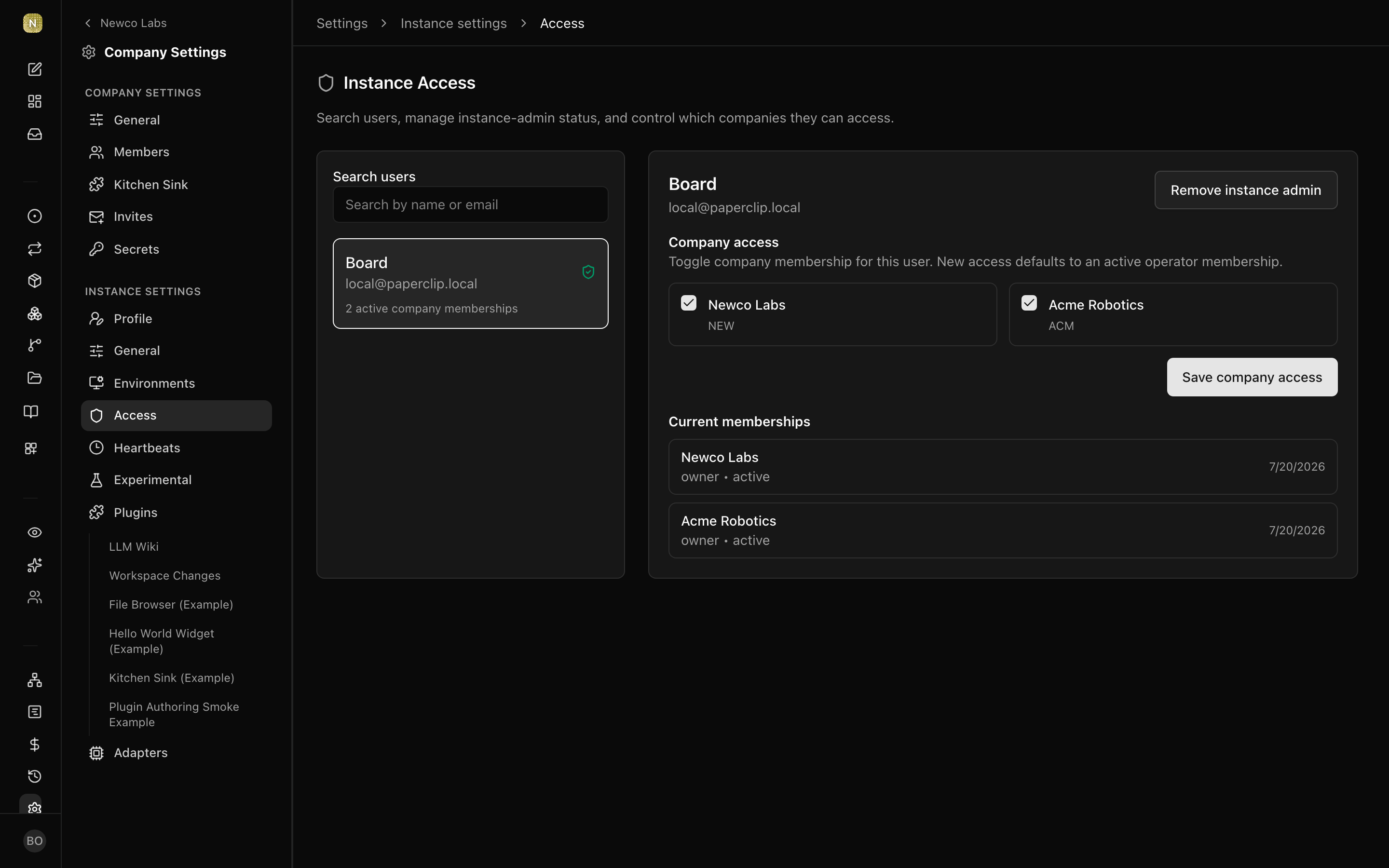Instance access